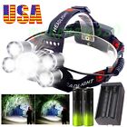 5-LED Zoom LED Rechargeable Headlamp Head Light Torch Charger US