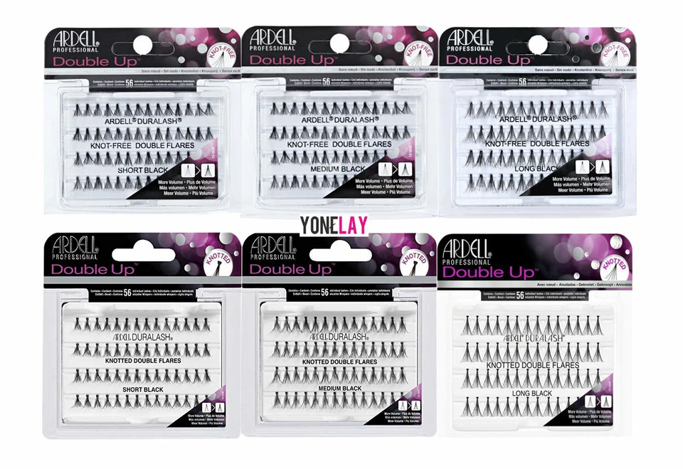 Pick Any Lot 10 ARDELL Double Up Individual Eyelashes Knotted Knot Free Lashes - Image 1 of 1