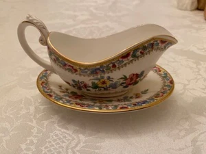 Coalport Wedgewood - Ming Rose - Garvey Boot mit Unterteller - Bild 1 von 6