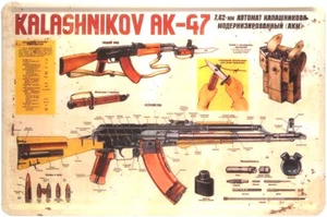Retro Blechschild 20x30 russisches Maschinengewehr Kalashnikov AK 47 - Bild 1 von 3