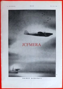 WW2 Ephemera : 'FAIREY' Aircraft ADVERT #2 : Original 1942 Print - Picture 1 of 1
