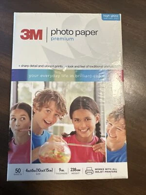 3M Premium Photo Paper 50 Sheets 4 X 6 High Gloss Instant Dry New & Sealed  - Image 1 of 2