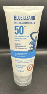 Protezione solare minerale Blue Lizard SENSITIVE con ossido di zinco SPF 50+ UVA/UVB tubo da 3 once - Foto 1 di 2