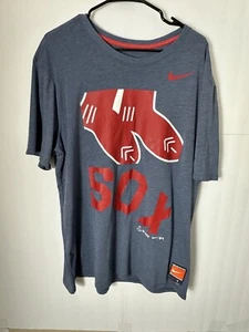 Nike Red Socks Men Red Tee Size 2XL-Coppertown Collection - Picture 1 of 6