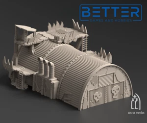 Hanger, Warpzel 1A - Orc Settlement, 3d printed terrain, For Warhammer 40k, Orks