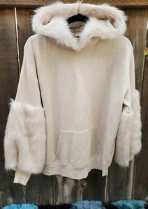 Express One Eleven Kapuzen Hoodie Jacke Sweatshirt in Creme X Small - Bild 1 von 6