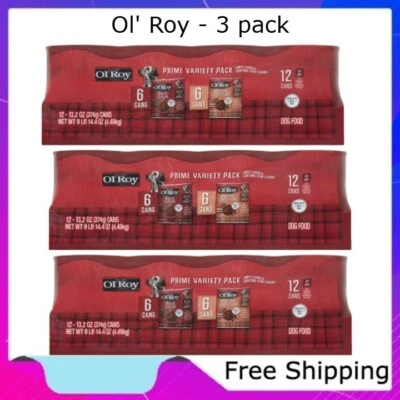 OL'ROY Ol’ Roy Prime — Ribeye & New York Strip Cuts in Gravy (36× 13.2 oz)