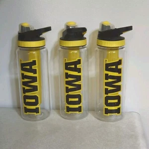 Iowa Hawkeyes Cool Gear Insulated Flip Top Water Bottle & Lid Set Of 3 NEW - Picture 1 of 6