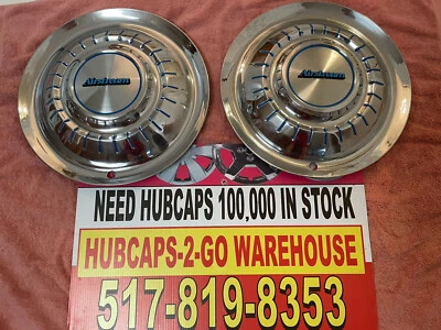 15” Airstream Hubcaps Stainless set 2 used with Emblems , Retro 1959-74 Rare - Image 1 of 4