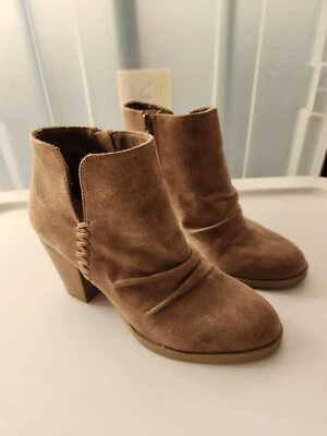 Botines Chelsea Report para mujer con cremallera marrón 2,5" tacones talla 6 Foto 1 de 4