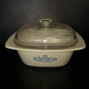Vintage Corning Ware Blue Cornflower 5 QT DUTCH OVEN With Glass Lid - Picture 1 of 13
