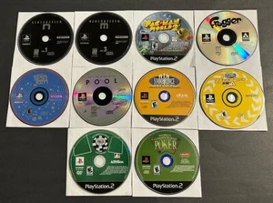PS1 & PS2 Kids & Family Game Lot - Namco Museum 1 & 3 , Frogger , Pool , Bowling - Picture 1 of 1