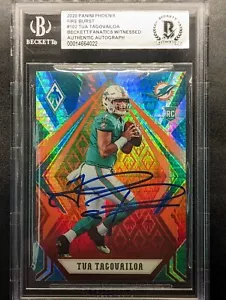 TUA TAGOVAILOA Rookie Auto 2020 Phoenix Fireburst Hyper Prizm BGS Authentic RC - Picture 1 of 8
