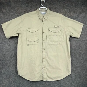 Columbia PFG Shirt Mens Large Beige Button Up Fishing Outdoors Camp Vented - Picture 1 of 13