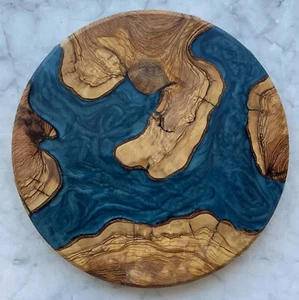 Round Epoxy Resin Top Center Coffee Table Tops, Handmade Furniture Home Decors - Picture 1 of 3