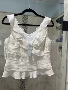 LILLIE RUBIN 8 ivory silk beaded lined corset tank bridal formal vintage Nwt - Picture 1 of 9