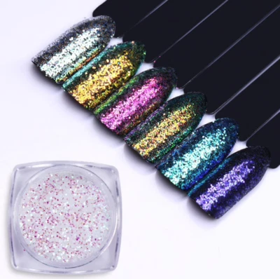EX4IM MERMAID EFFECT GLITTER NAIL ART POWDER PIGMENT Unicorn Chameleon Iridescent