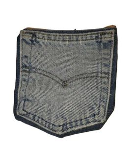 Handmade Jeans Bag Double Pocket Zip Orange Belt Pouch Small Blue Travel Fanny - Picture 1 of 10