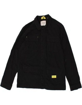 Chaqueta utilitaria JACK & JONES para hombre ajuste cómodo Reino Unido 40 grande negra algodón CL11 Foto 1 de 3