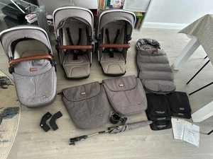 Silver Cross Wave Tandem Pram 2  Seats and 1  Bassinet With All The Accessories - Picture 1 of 23