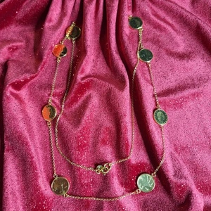 Collar de 50 liras x 8 monedas italiano firmado Milor vintage de plata de ley .925 36" - Imagen 1 de 12