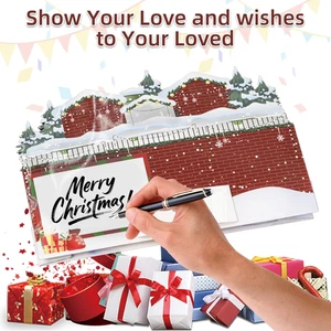 Christmas Greeting Cards,3D Pop up Musical Christmas Card with Red Envelope &... - Picture 1 of 6