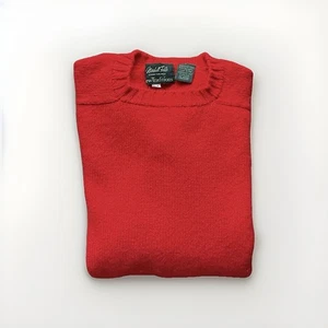 100% Shetland Wool Men’s Sweater Sz  M Scottish Made For Marshall Fields Red - Picture 1 of 12