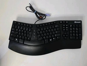 Microsoft Elite Natural Ergonomic Curve Keyboard KU-0045 X08-73009 P/S2 Black - Picture 1 of 10