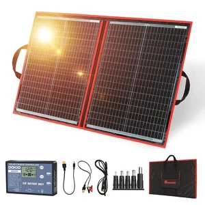 100W 12V Foldable Solar Panel Kit Monocrystalline with Solar Controller (2 USB - Picture 1 of 6