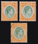 Ceylon Fiscal Stamps GVI 1952 10r. Mint (x2) & Used SG F1