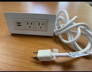 Mokett Furniture Power Distribution Unit Dual USB&2 outlet desk top.*free ship - Picture 1 of 3