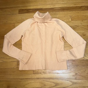 Suéter Lord & Taylor Mujer Grande Melocotón Cachemira Dos Capas Cuello Alto Acanalado - Imagen 1 de 7