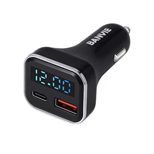  USB C Auto Ladegerät mit LED Spannungsanzeige, 30W 2-Port Schnellladeadapter  - Bild 1 von 8