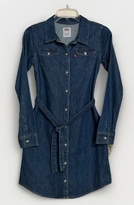 NEU MIT ETIKETT LEVIS L JUGEND MÄDCHEN 12-13 Jahre JEANSBLAUES JEANSKLEID SHIRT - Bild 1 von 5