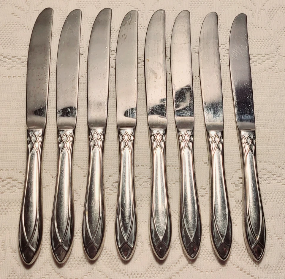 Yamazaki Alexandra Ice Dinner Knives Set Of 8 Replacement Flatware Butter Knives - Image 1 of 3