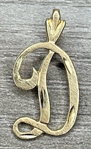 Michael Anthony 14K Solid Gold Initial Letter D Script Charm Pendant .69g Signed - Picture 1 of 10