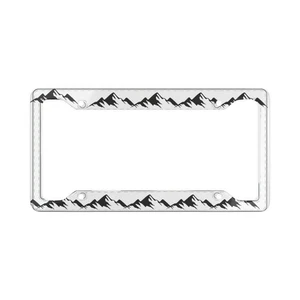 Mountain-Themed License Plate Frame, Adventure Car Accessory, - Picture 1 of 5