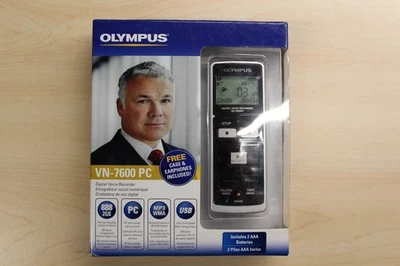 Olympus VN-7600PC Digital Voice Recorder 2GB MP3/WMA USB Includes Case Earphones - Image 1 of 4