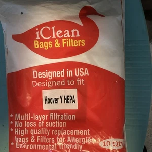 iClean Hoover Y HEPA Vacuum Cleaner Bags 10 Pack New Sealed - Picture 1 of 3