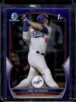 2023 Bowman Draft Joe Vetrano Chrome Purple Refractor 1st #71/250 - Image 1 of 2
