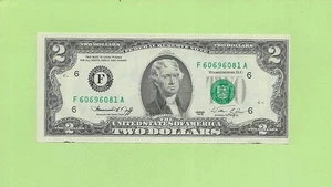 1976 ..UNCIRC $2  F 6069 6081 A .... 1976 $2  F-A    NICE NOTE      FRN - Picture 1 of 2