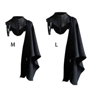 Medieval Black Cloak Retro Gothic Cape Cosplay Costumes - Picture 1 of 9