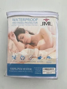 Jml White Polyester Waterproof Soft Microfiber Mattress Protector, Size Twin - Picture 1 of 4