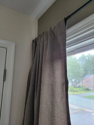 Set of Two Window Curtain Panels JC Penney Rectangle Design Taupe - Image 1 of 4