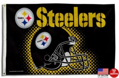 Steelers FLAG 3X5 Pittsburgh 3 x 5 Banner New Fast USA Ship. - Image 1 of 4