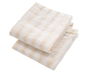 2-Pack Kitchen Towels 100% Linen Dish Towels Tea Towels Striped Hand Towels - Picture 1 of 21