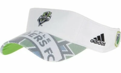 Seattle Sounders FC Adidas MLS Blanco Auténtico Equipo Visera Ajustable Foto 1 de 4