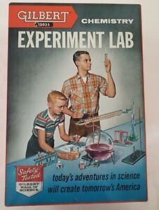 Vintage Gilbert Chemistry Experiment Lab No. 12035 RARE Metal Case VTG 1950s W1