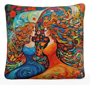 Throw Pillow Printed with Colorful Artwork: Admiration - Picture 1 of 13