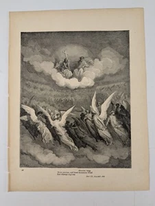 1892 Antique Engraving Print Gustave Dore Angels Heaven 13x9.75" Gothic p10 - Picture 1 of 2